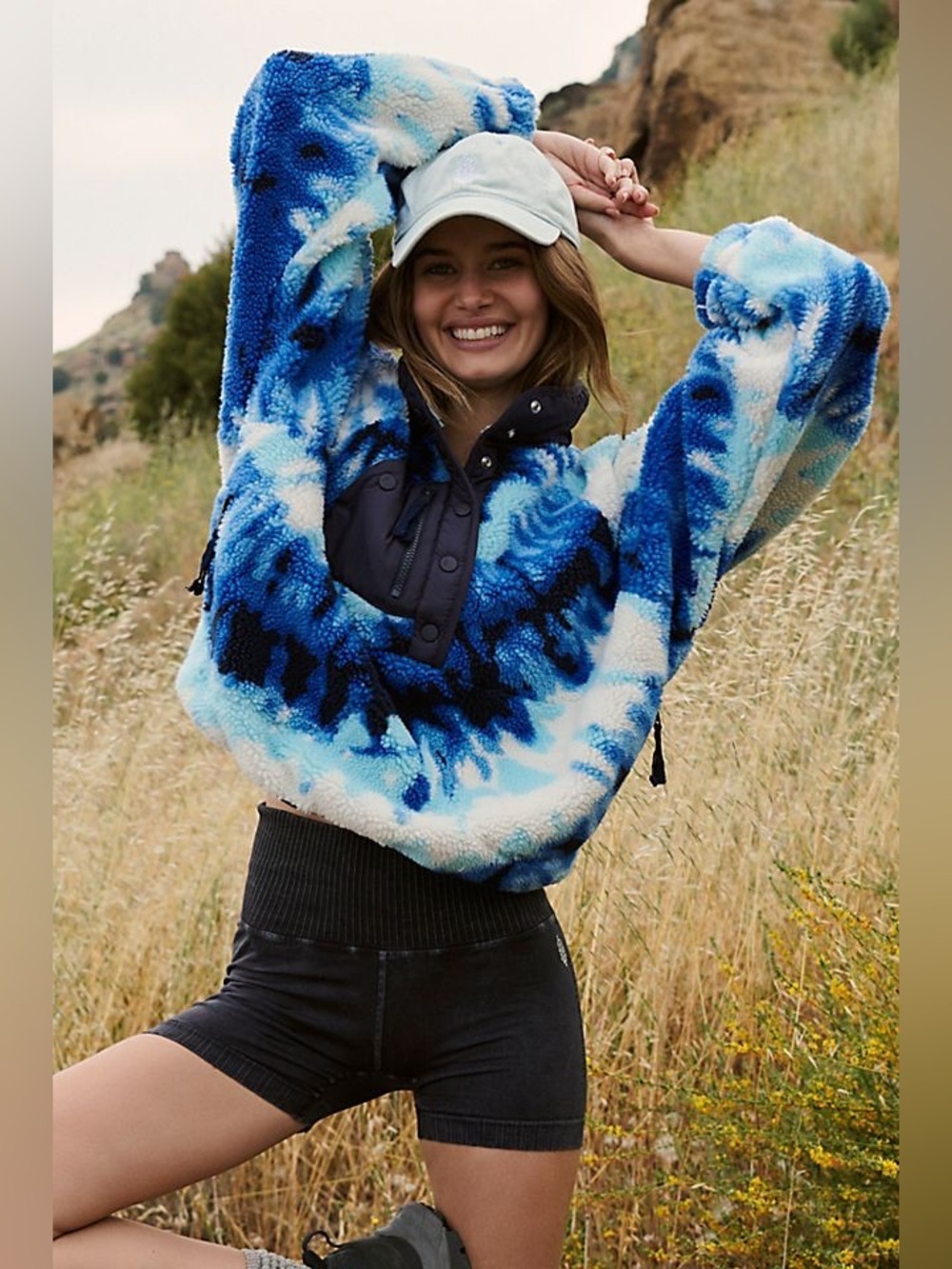 Free People Jacket FP Movement Rocky Ridge Hit The Slopes Blue Tie Dye Ocean XS